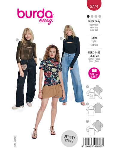 Patrón de camiseta - Burda 5774