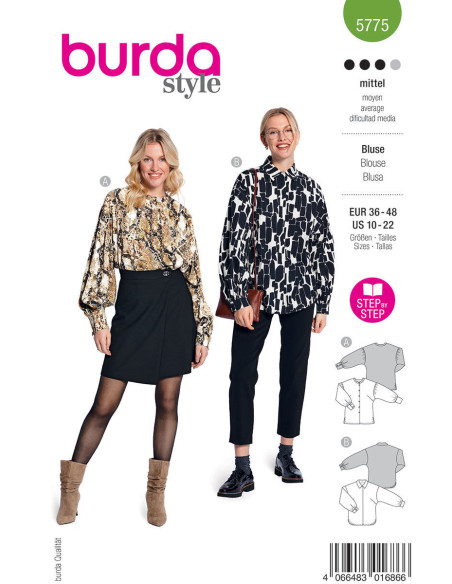 Patrón de blusa - Burda 5775
