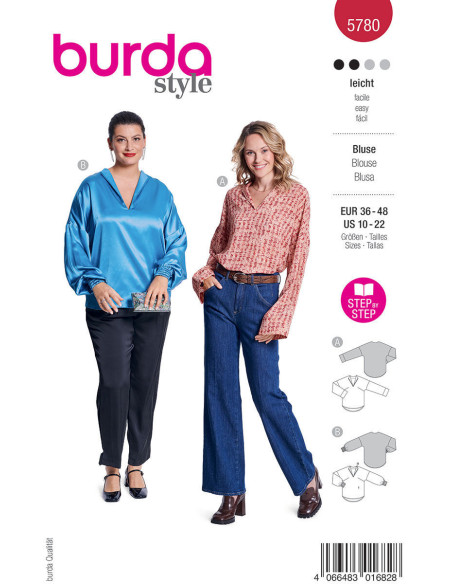 Patrón de blusa - Burda 5780