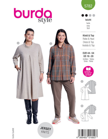 Patrón de vestido y suéter - Burda 5782