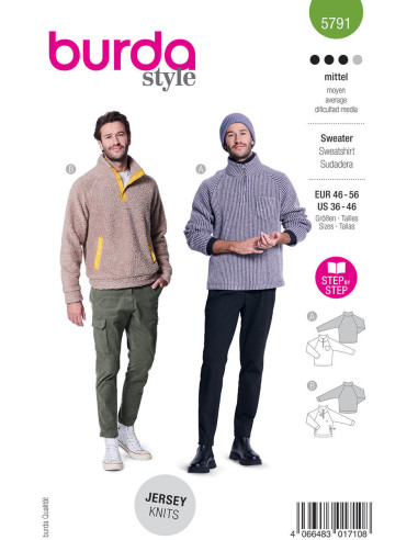 Patrón de sudadera - Burda 5791