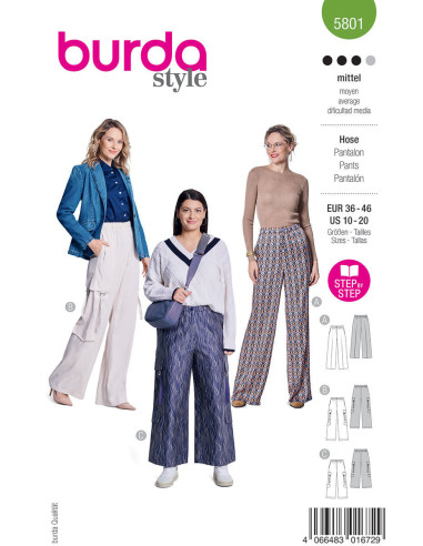 Patrón de pantalón - Burda 5801