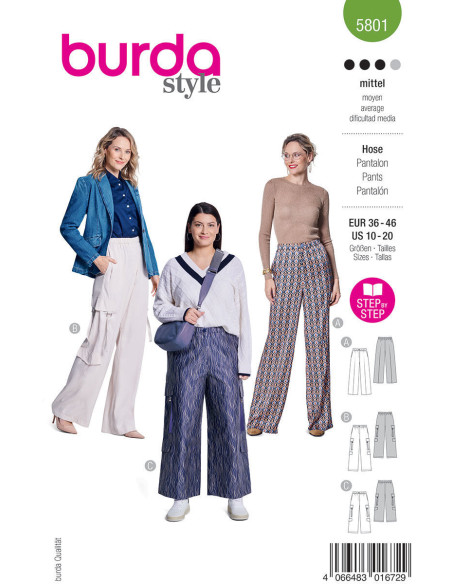 Patrón de pantalón - Burda 5801