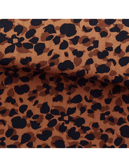 Tejido de viscosa fantasía - Kodkod marrón y negro