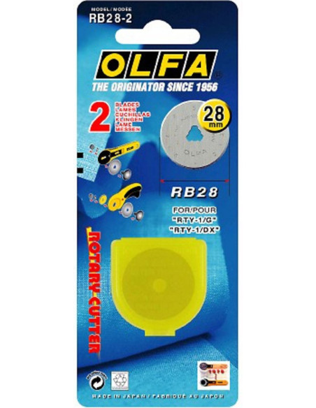 2 hojas de repuesto para cortador Olfa - 28 mm
