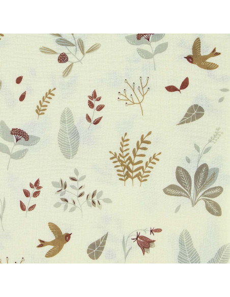 Tejido de doble gasa estampado - Elisa crudo y gris
