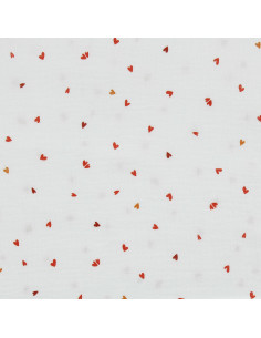 Tejido de doble gasa estampado - Coreo blanco y rojo 2
