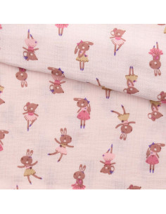 Tejido de doble gasa estampado - Fifi morganita