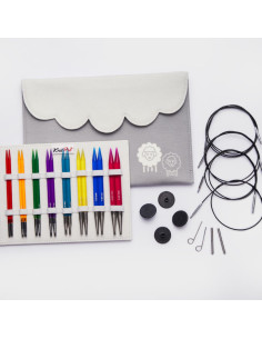 Kit de agujas circulares para tejer KnitPro Deluxe Spectra