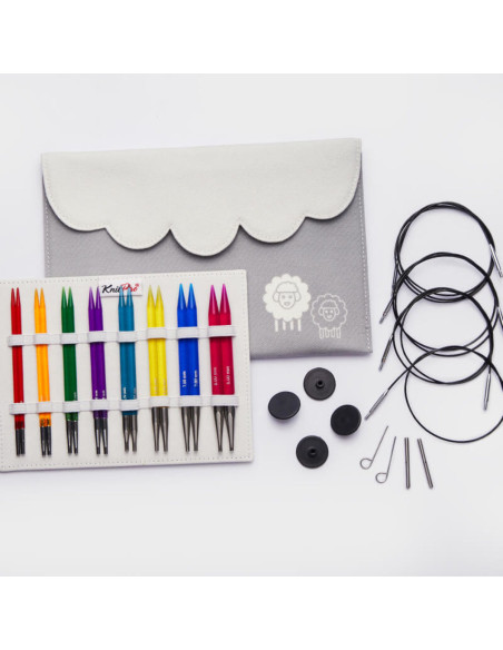 Kit de agujas circulares para tejer KnitPro Deluxe Spectra