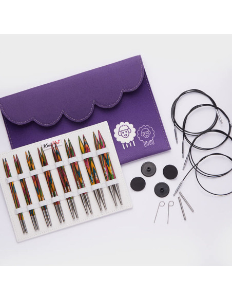 Kit de agujas circulares para tejer KnitPro Deluxe Symfonie Wood