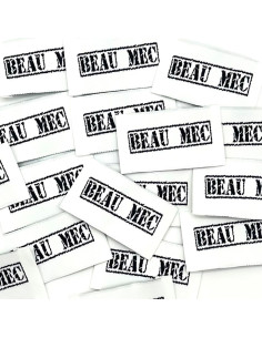 Lote de 5 etiquetas tejidas para coser Beau mec