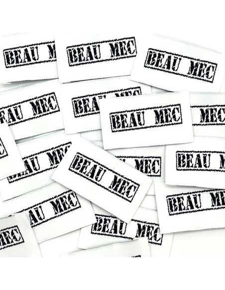 Lote de 5 etiquetas tejidas para coser Beau mec
