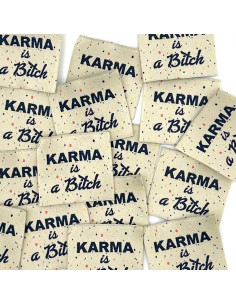 Lote de 5 etiquetas tejidas para coser Karma is a bitch