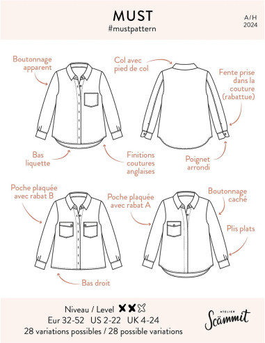 Patrón de camisa Must - Atelier Scämmit