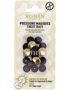 Botones de presión mágicos sin pinza de 14 mm - Acabado en metal dorado