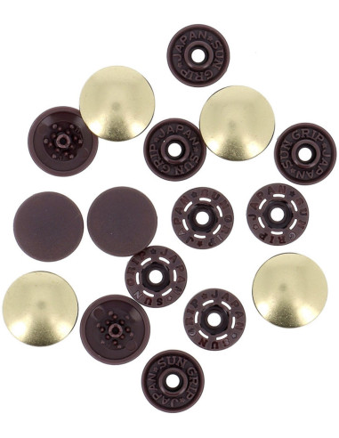 Botones de presión mágicos sin pinza de 14 mm - Acabado en metal dorado