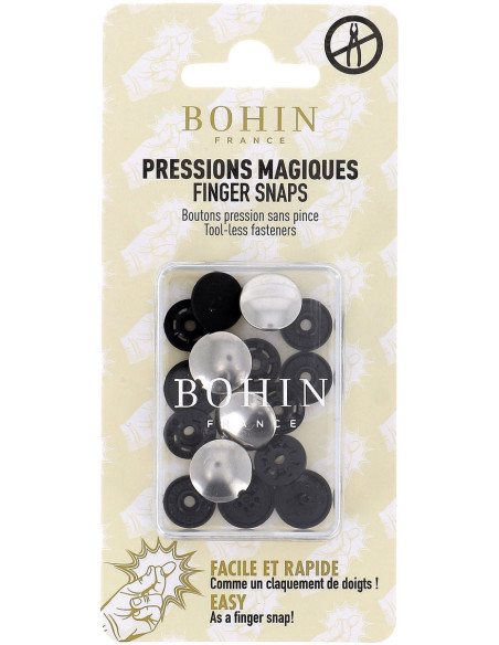 Botones de presión mágicos sin pinza de 14 mm - Acabado en metal plateado