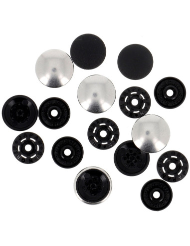 Botones de presión mágicos sin pinza de 14 mm - Acabado en metal plateado