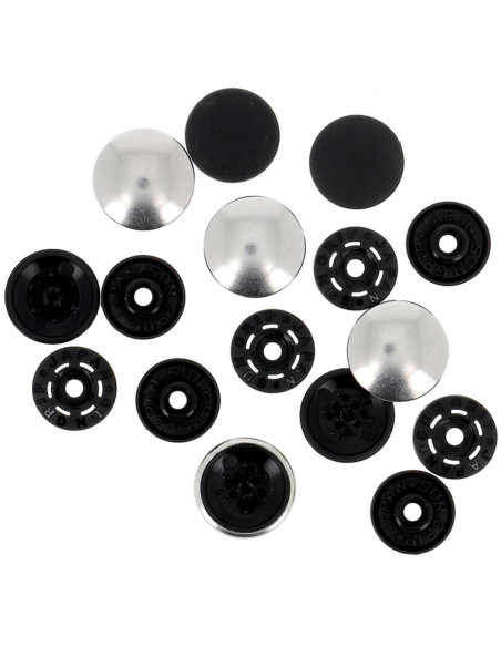 Botones de presión mágicos sin pinza de 14 mm - Acabado en metal plateado