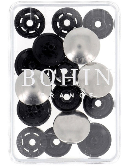 Botones de presión mágicos sin pinza de 14 mm - Acabado en metal plateado