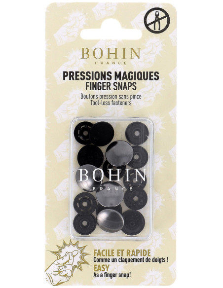 Botones de presión mágicos sin pinza de 14 mm - Acabado en metal de cañón de fusil