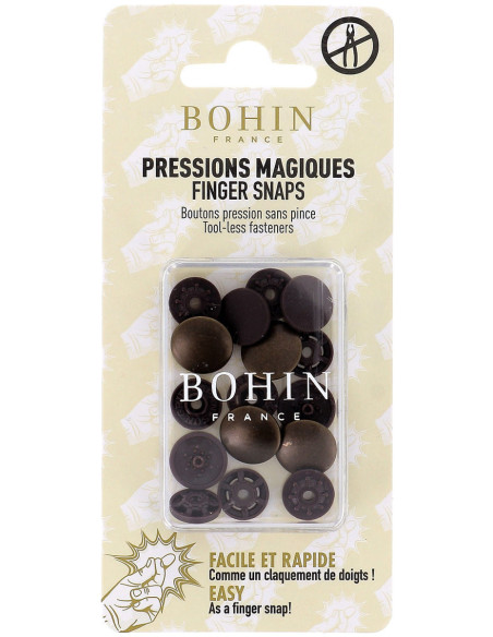 Botones de presión mágicos sin pinza de 14 mm - Acabado en metal cobre