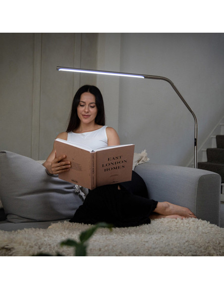 Lámpara de pie Daylight Slimline 4 - Acero cepillado