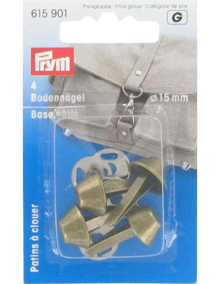 Juego de 4 patines para bolsas de 15 mm - Latón antiguo