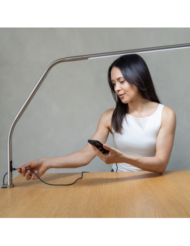 Lámpara de mesa Daylight Design Slimline 4 - Acero cepillado