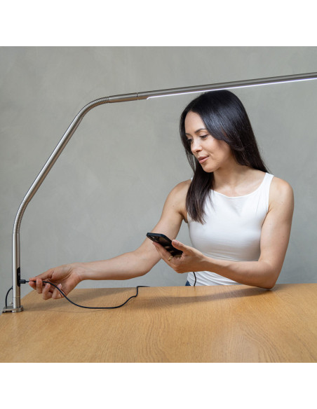 Lámpara de mesa Daylight Design Slimline 4 - Acero cepillado