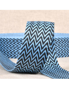 Correa de espiga - Azul y negro