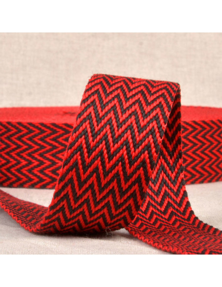Correa de espiga - Rojo y negro