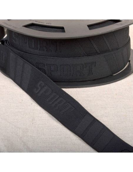 Elástico calzoncillo deportivo en relieve - Negro