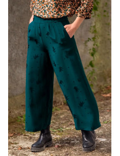 Tejido jacquard de viscosa Streli verde laguna oscura - Églantine & Zoé 2