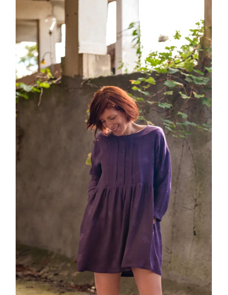 Tejido jacquard de viscosa Streli Violeta - Églantine & Zoé
