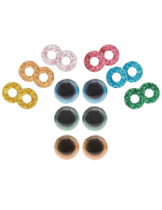 Ojos de seguridad 6 colores Ricorumi 12 mm - 3 pares