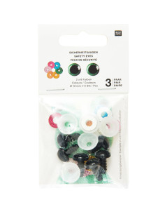 Ojos de seguridad 6 colores Ricorumi 12 mm - 3 pares 2