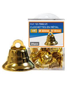 Juego de 25 campanillas de metal - Oro