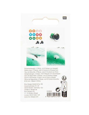 Ojos de seguridad 6 colores Ricorumi 20 mm - 1 par