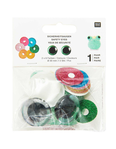 Ojos de seguridad 6 colores Ricorumi 30 mm - 1 par