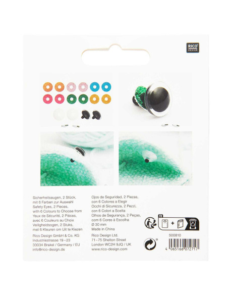 Ojos de seguridad 6 colores Ricorumi 30 mm - 1 par
