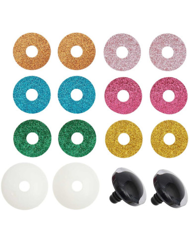 Ojos de seguridad 6 colores Ricorumi 40 mm - 1 par