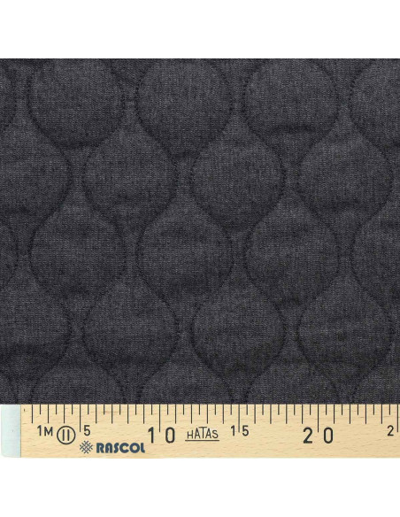Tejido de algodón acolchado wave - Denim chambray