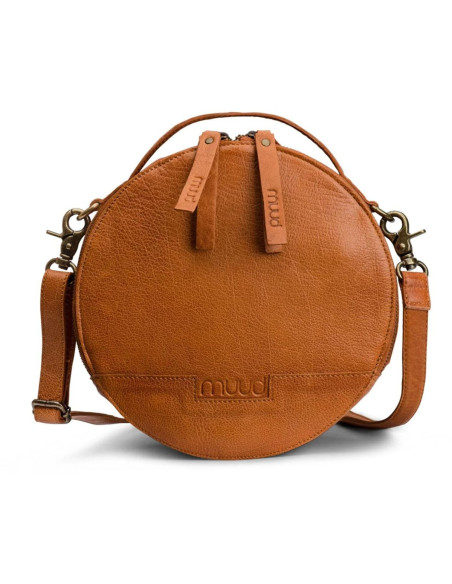 Bolso de mano redondo con bandolera Muud Bella - Whisky