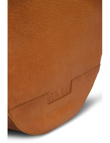 Bolso de mano redondo con bandolera Muud Bella - Whisky
