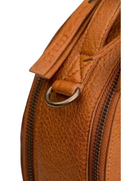 Bolso de mano redondo con bandolera Muud Bella - Whisky