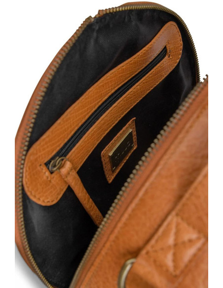 Bolso de mano redondo con bandolera Muud Bella - Whisky