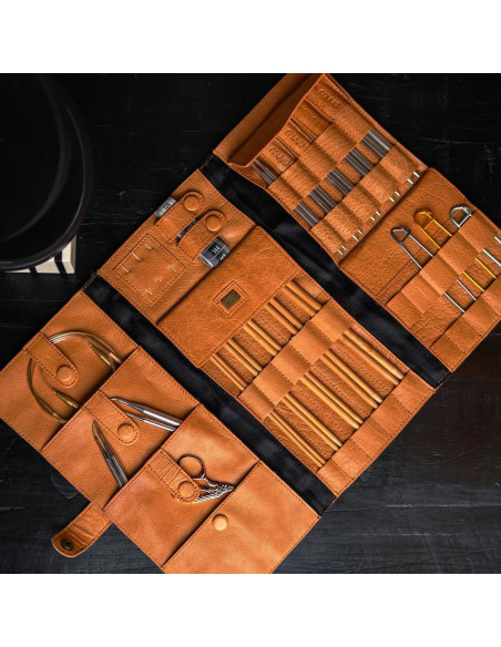 Estuche para agujas de tejer Muud Lucy - Whisky