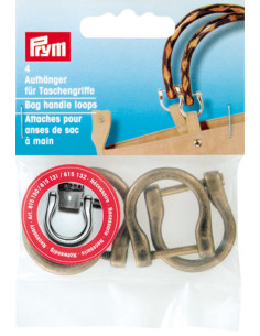 Lote de 4 enganches para asas de bolsos de mano - Bronce
